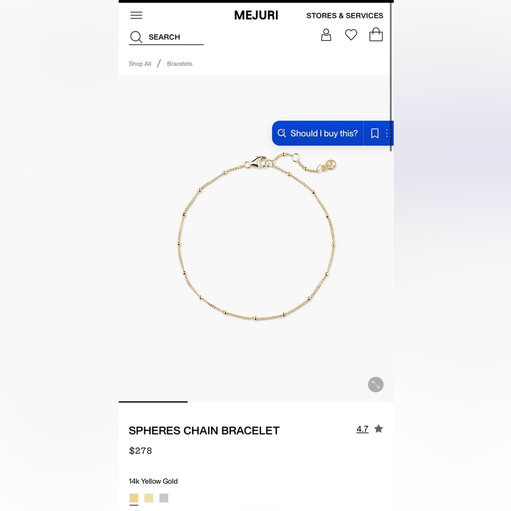 Mejuri Gold Spheres Chain Bracelet